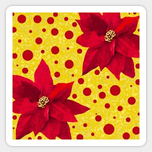 Poinsettia Red Sticker